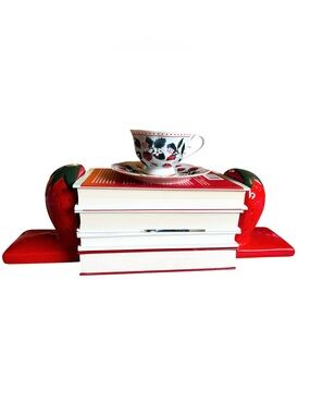 Ceramic Strawberry Bookends Set of 2 | Cottagecore Fruit Bookends | Booktok